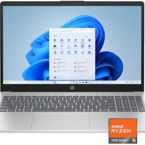 HP 15-FC0146DX Laptop AMD Ryzen 5 7520U, 8GB DDR5, 512GB SSD, Integrated AMD Radeon Graphics, 15.6" FHD IPS Touch Screen, Windows 11 Home, Natural Silver
