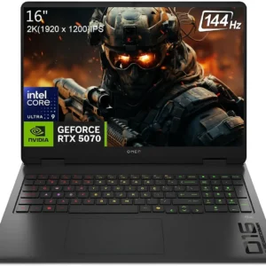 HP Omen 16-AN0075CL Gaming Laptop, Intel Core Ultra 9 285H, 32GB DDR5, 1TB SSD, NVIDIA RTX 5070 8GB Graphics, 16.0" 2K WUXGA 144Hz, Windows 11 Home