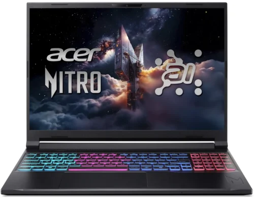 Acer Nitro V 16S AI ANV16S-41-R89V Gaming Laptop AMD Ryzen 7 260, 16GB DDR5, 512GB SSD, NVIDIA RTX 5060 8GB Graphics, 4-Zone RGB Keyboard, 16″ WUXGA IPS 180Hz, Windows 11 Home, Black, 1 Year Official Local Warranty