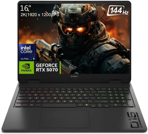 HP Omen 16-AN0075CL Gaming Laptop, Intel Core Ultra 9 285H, 32GB DDR5, 1TB SSD, NVIDIA RTX 5070 8GB Graphics, 16.0″ 2K WUXGA 144Hz, Windows 11 Home