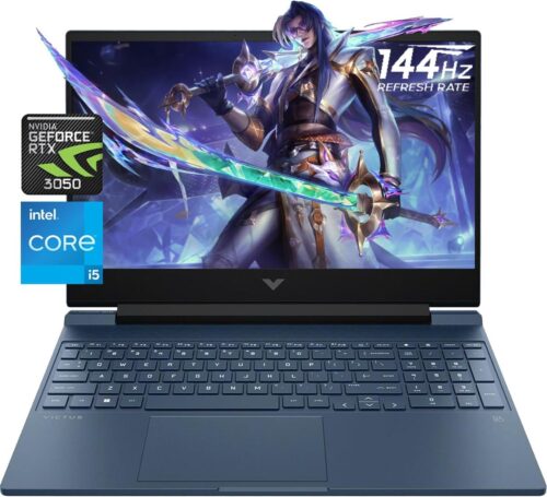 HP Victus 15-FA0033DX Gaming Laptop 12th Gen Core i5-12450H, 8GB DDR4, 512GB SSD, NVIDIA RTX 3050 4GB Graphics, 15.6″ FHD IPS 144Hz, Windows 11 Home